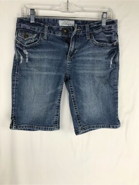 Vintage Aeropostale Denim Bermuda Shorts Y2K Low Rise Long Jorts Size 5/6